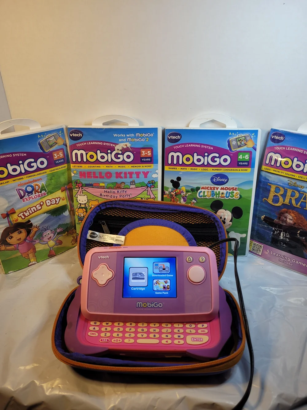 Vtech Pink MobiGo And 4 Games 2 Chargers (W)